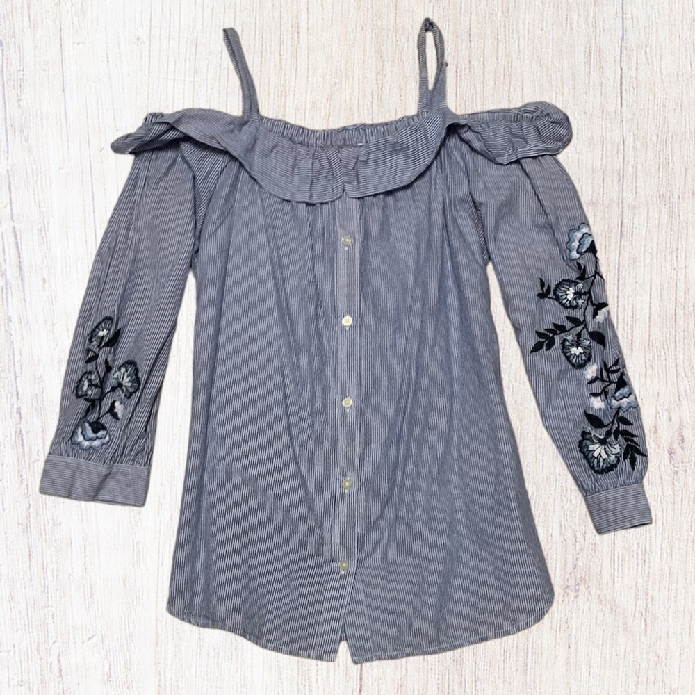Loft cotton Off the Shoulder Blouse